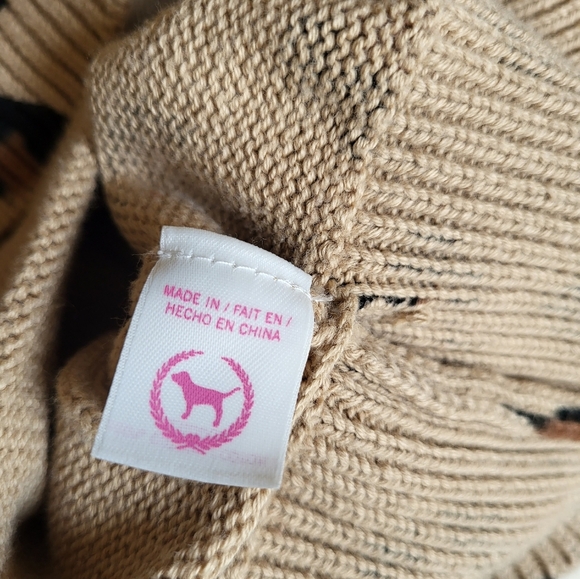 PINK by Victoria Secret  Leopard Print Long Sleeve Cardigan Sweater Size XS - Picture 12 of 13